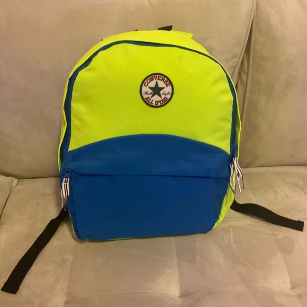 Converse Kids Backpack in Neon Yellow and Blue